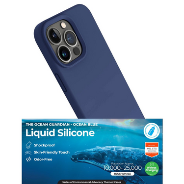 iPhone 15 Pro Max Compatible Case Cover With Liquid Silicone -Navy